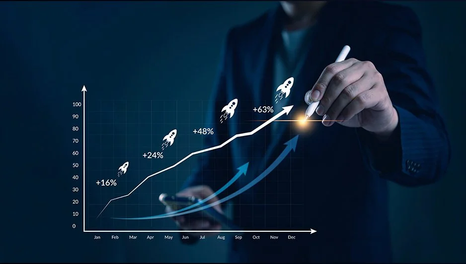 Business growth trajectory chart